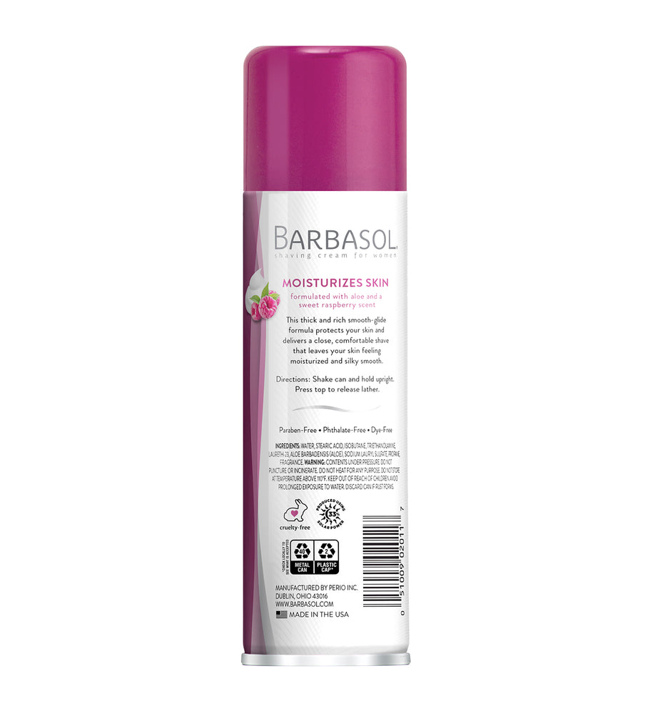 LIMITED EDITION VALUE SIZE - Barbasol For Women - Raspberry Shave Cream, 10.5 OZ (Pack of 6)