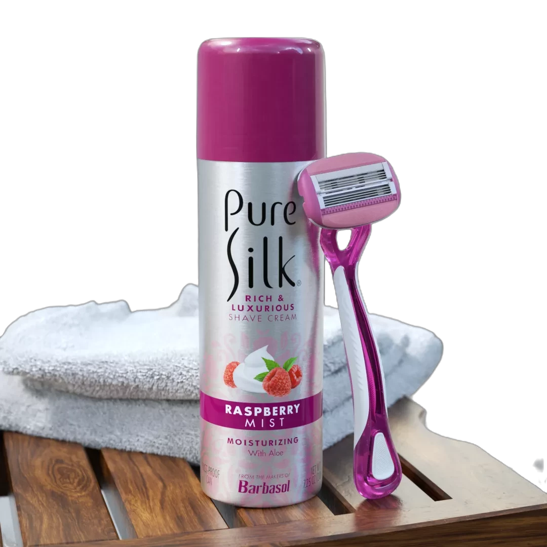 Pure Silk Rasberry Mist and Pure Silk Razor