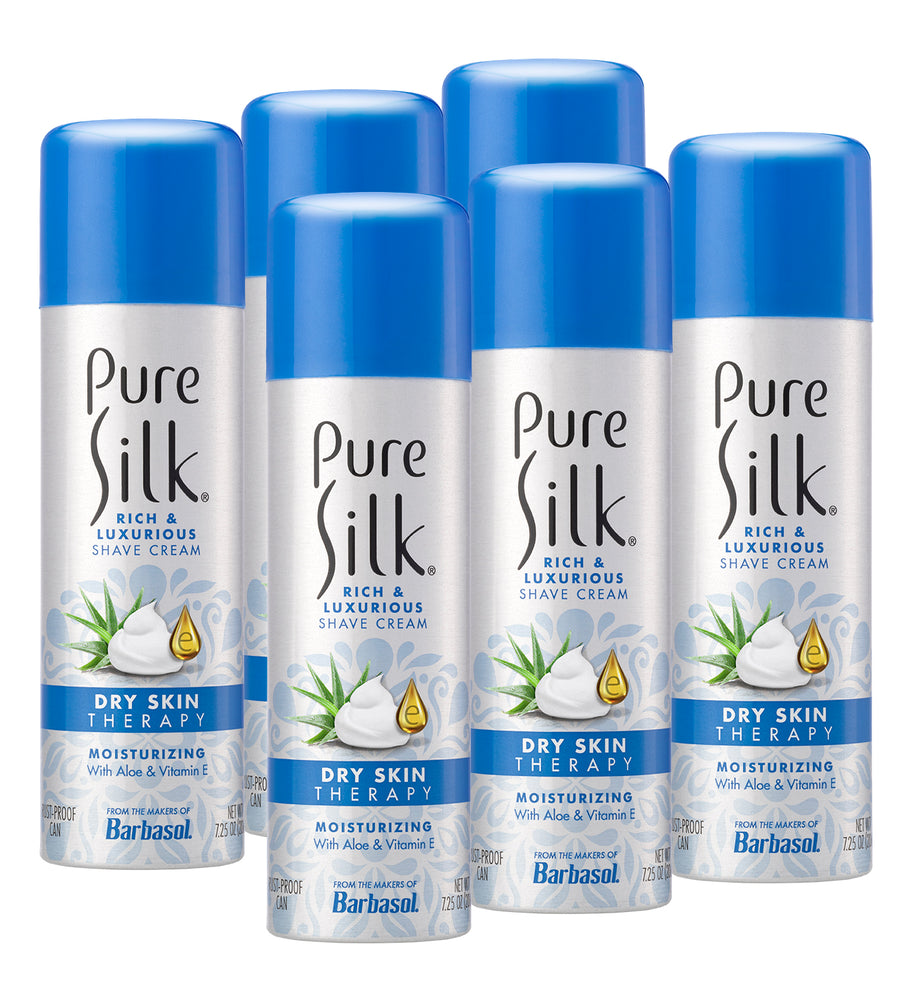 Pure Silk Dry Skin Shave Cream, 7.25 Ounces (Pack of 6)